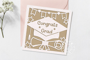 SVG Graduation Card For Laser Cut.