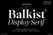 Balkist - 12 Font Family, a Serif Font by Mulkan Nazir (Thumbnail 1 of 15)