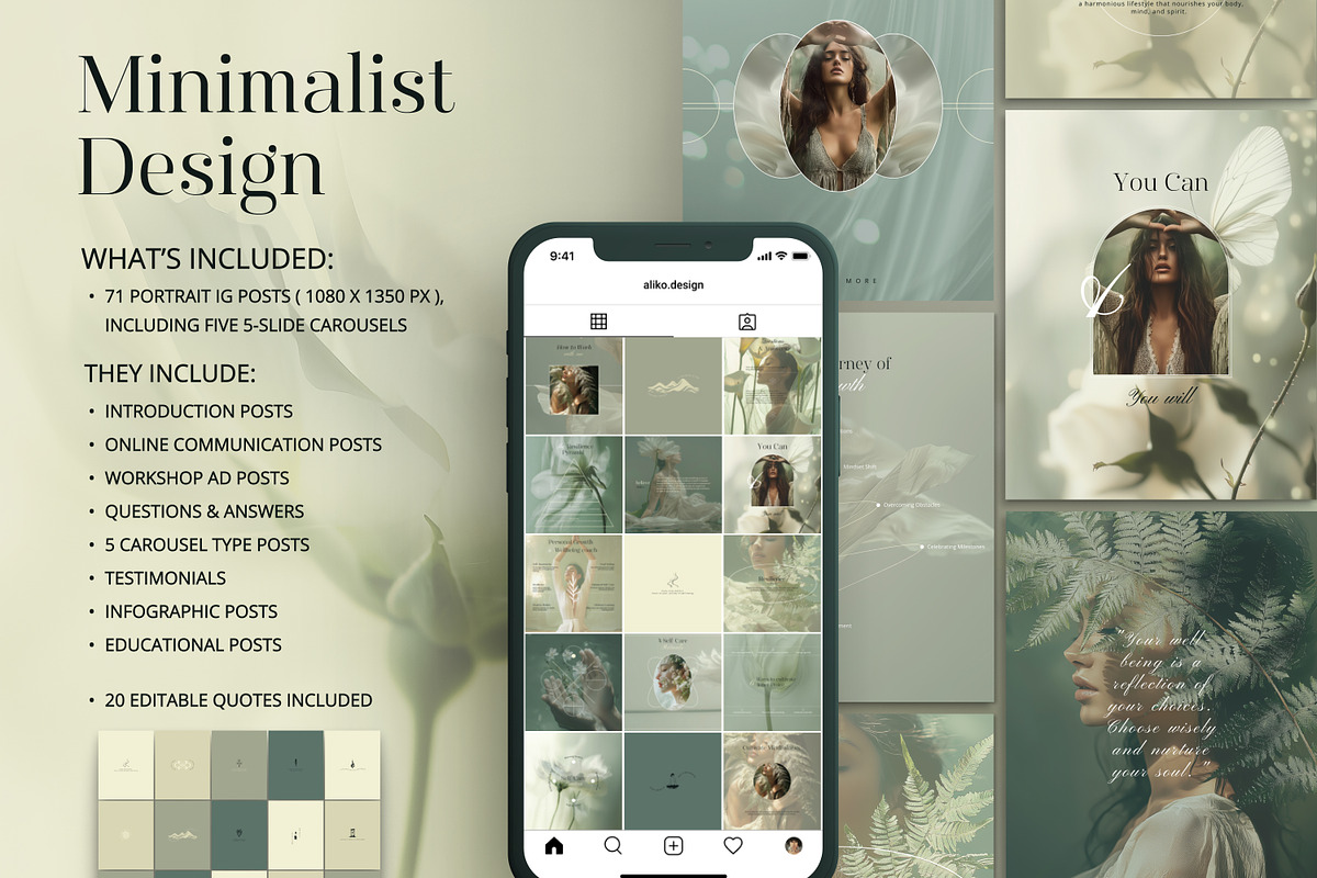 Wellbeing Coach Template - IG Canva, a Social Media Template by Under My Cozy Roof (Photo 3 of 12)