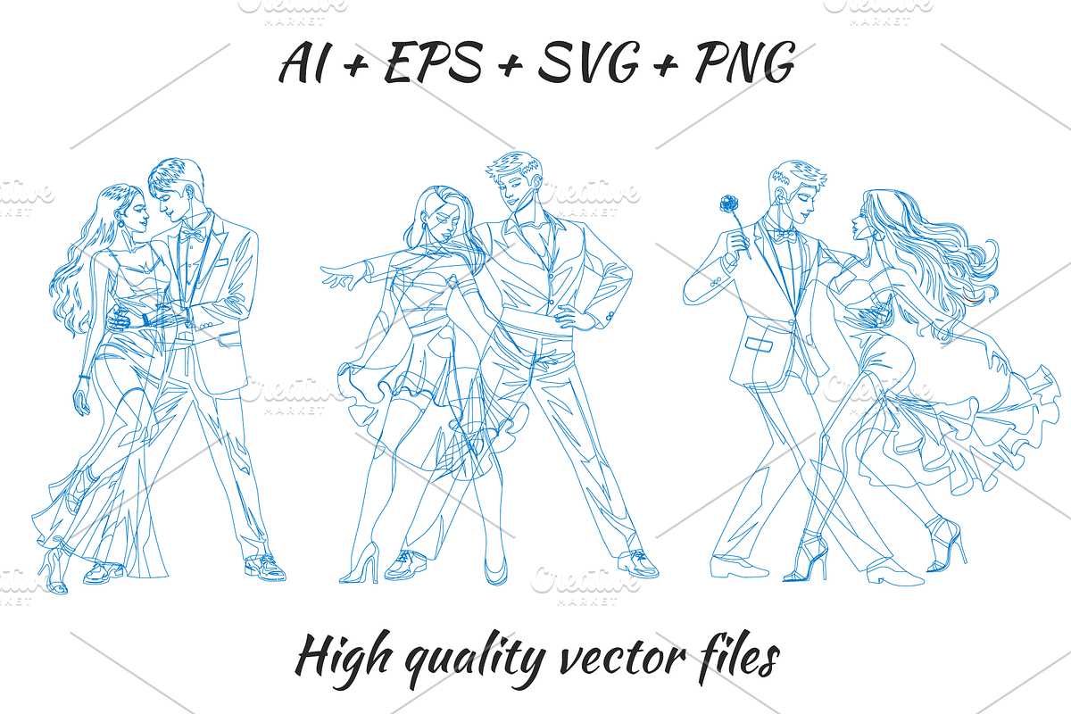 Vector Salsa & Wedding Dance Couples, a Person Illustration by Art of Sun (Photo 3 of 3)