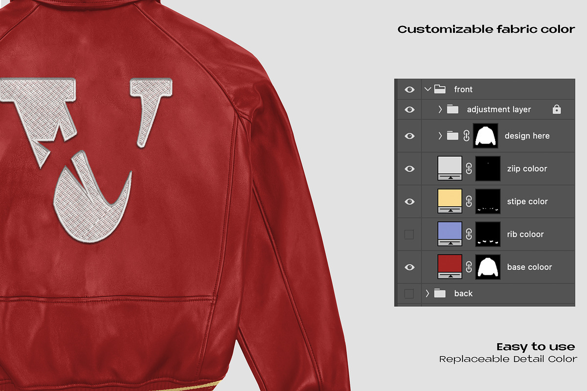 Leather bomber jacket mockup, an Apparel Mockup by Voyage Studio (Photo 3 of 3)