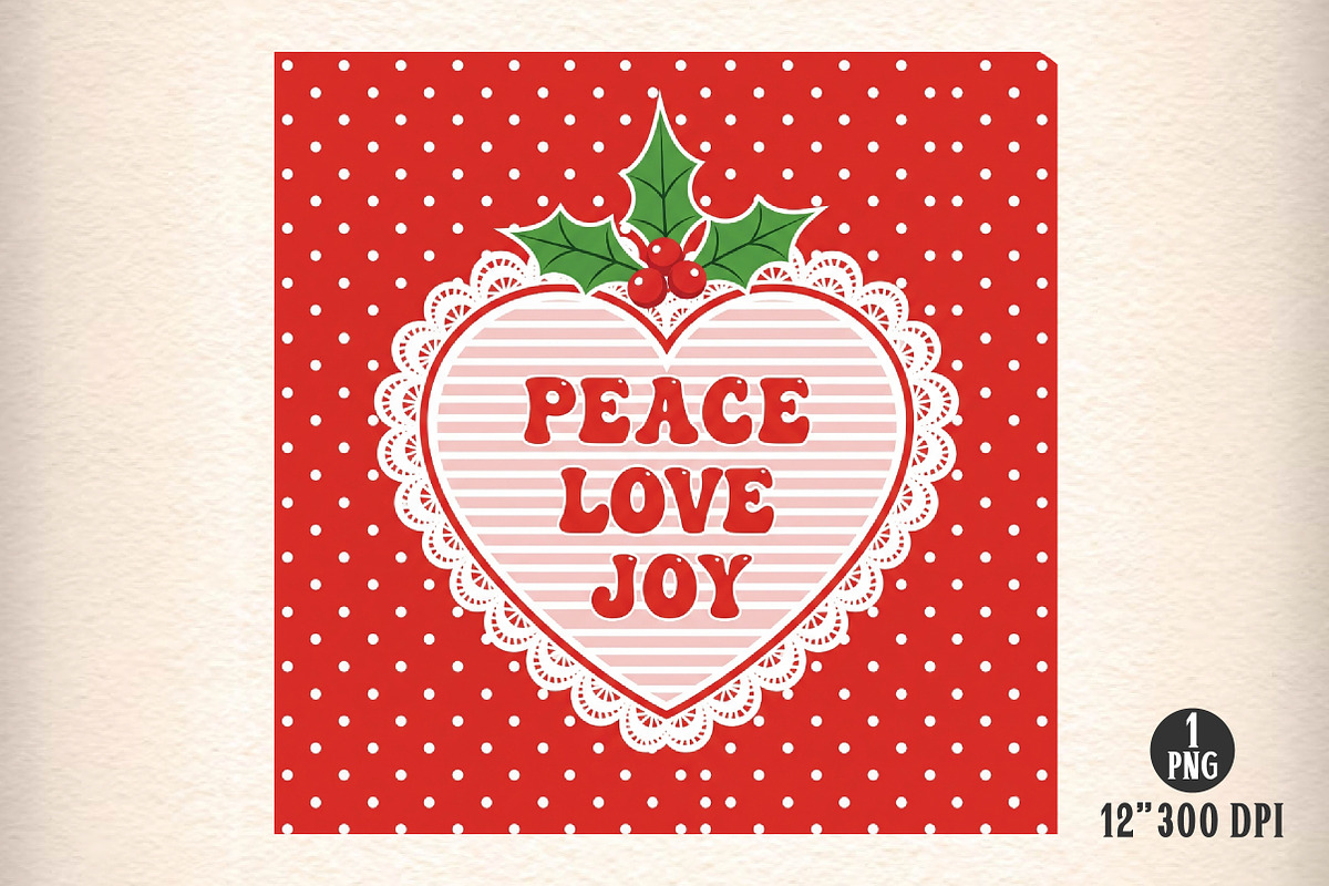 Christmas Wall Art Peace Love Joy, an Illustration by Dream Creation (Photo 1 of 5)