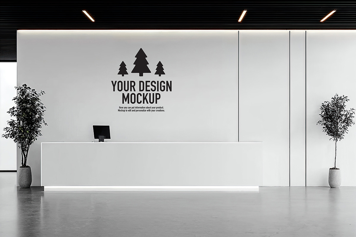 Modern reception mockup highlighting, an Advertising Mockup by OSORIOartist