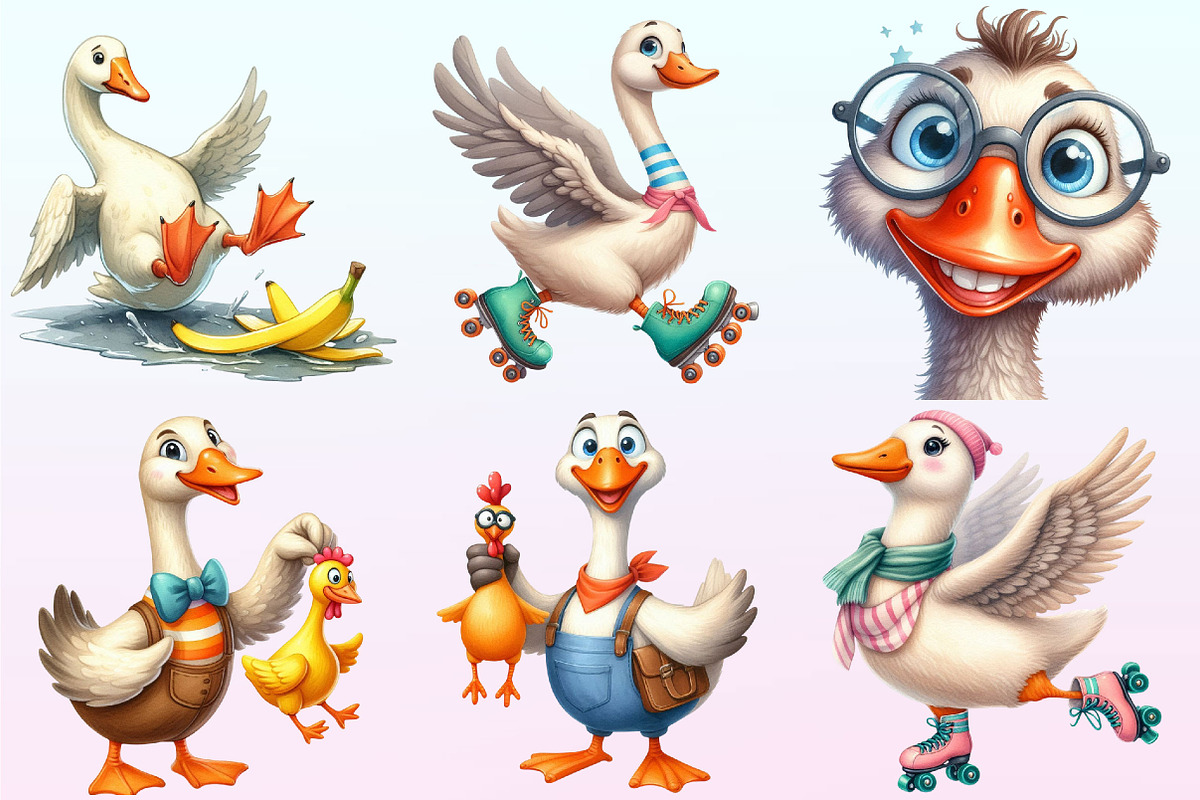 Funny Silly Goose Clipart., a Graphic by CitraGraphics (Photo 3 of 4)
