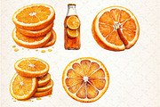 Watercolor Citrus Orange Clipart, an Illustration by Dream Creation (Thumbnail 6 of 6)