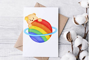 Pride Bear Watercolor Clipart Set, an Animal Illustration by Nattapohncha (Thumbnail 3 of 3)