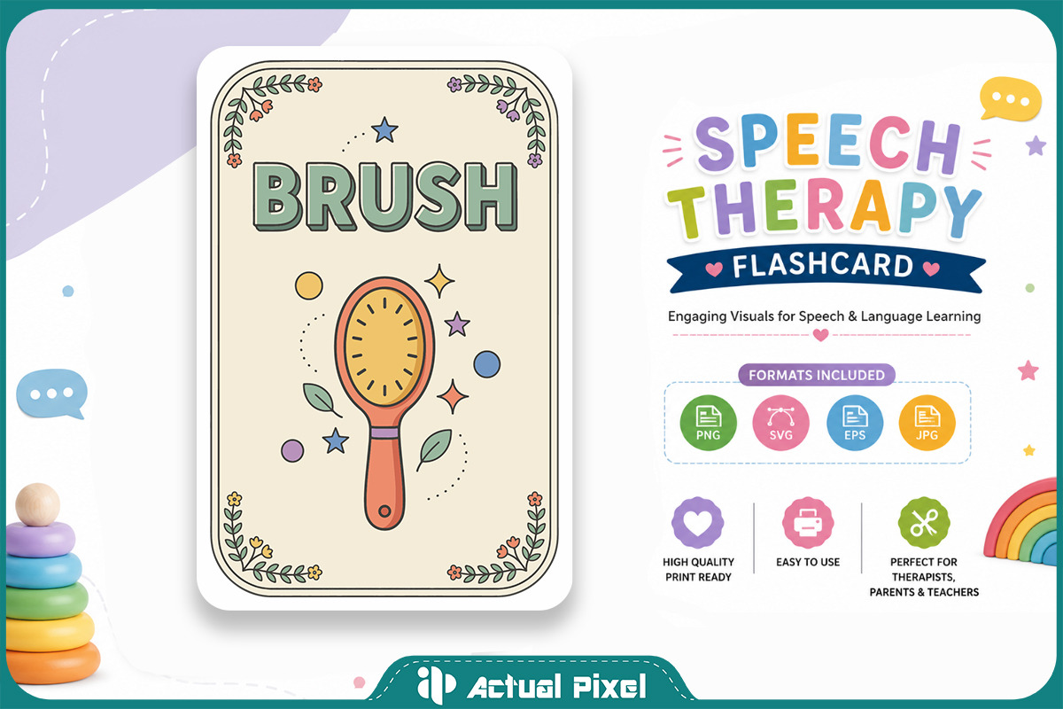 Speech Therapy Flashcard Bundle, an Education Illustration by Actual Pixel (Photo 5 of 22)