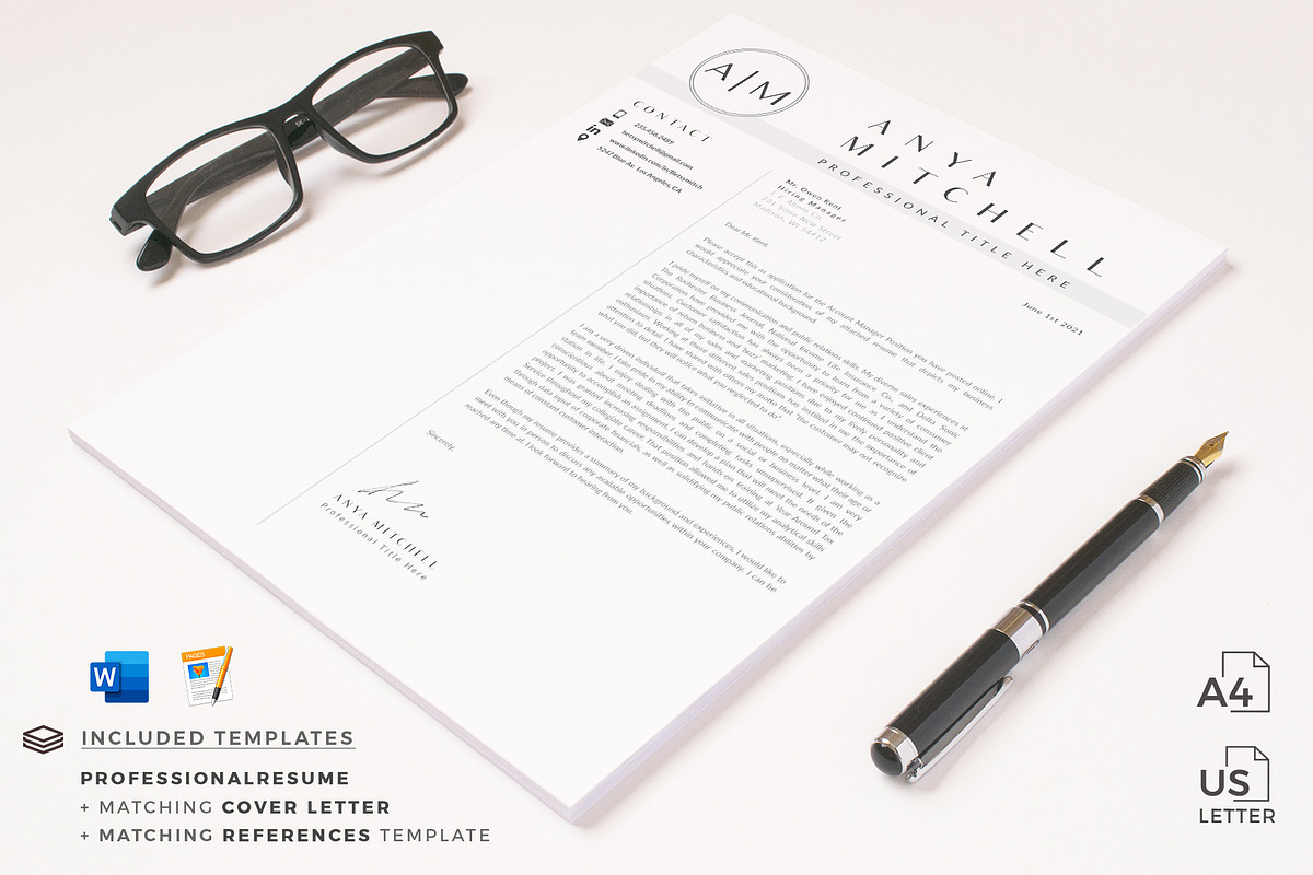 1, 2 and 3 Page Resume CV Design, a Resume Template by HIRED Design Studio (Photo 11 of 12)