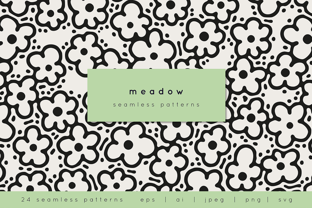 Meadow Seamless Pattern Set, a Pattern Graphic by Curly_Pat (Photo 1 of 8)