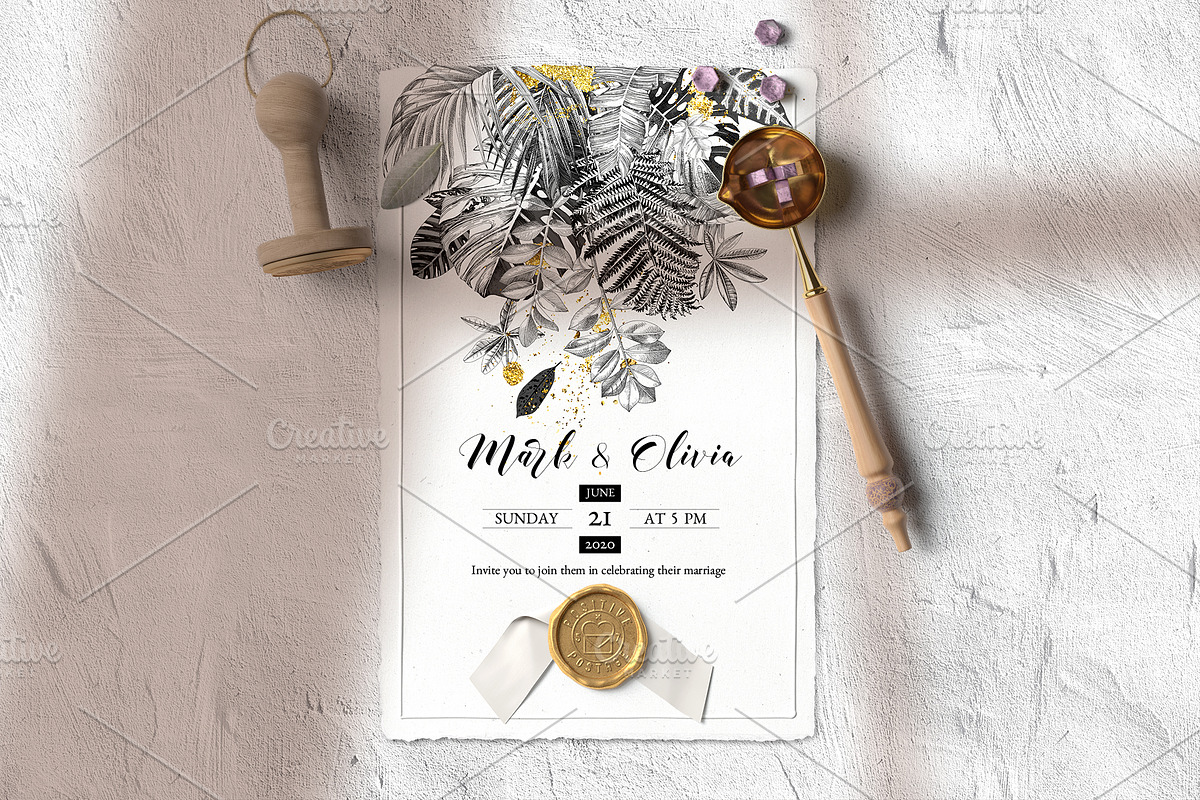 Tropical gold, a Decorative Illustration by handsketched (Photo 10 of 15)