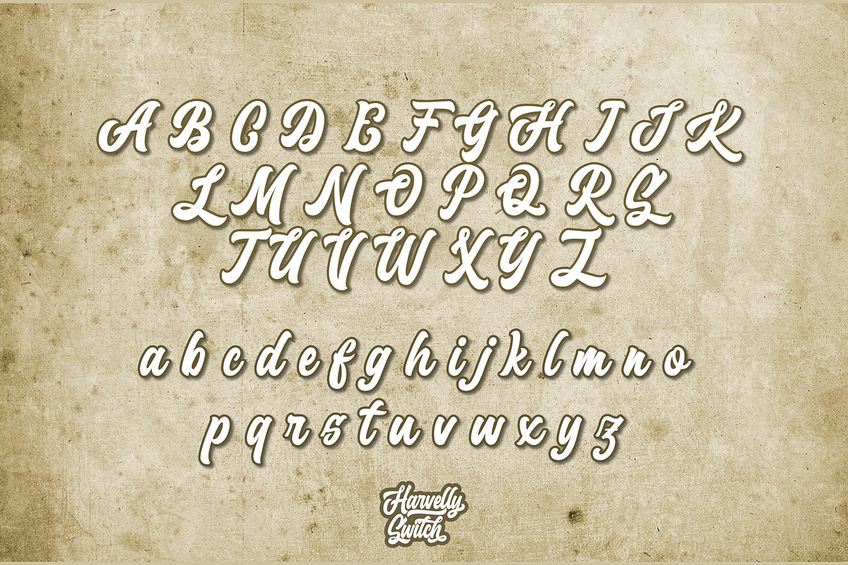 Harvelly Switch - Retro Font, a Script Font by Graphicxell (Photo 10 of 11)