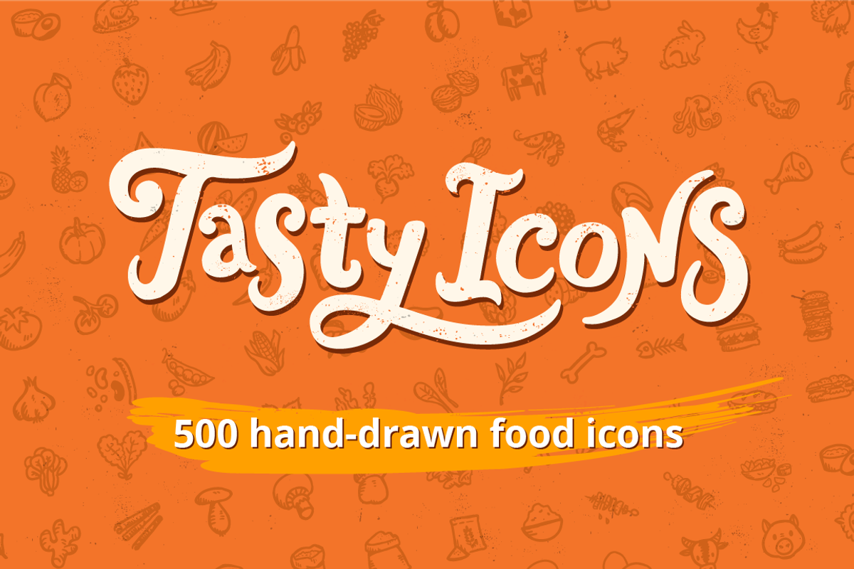 500 hand-drawn food icons, an Icon by Hand-Drawn Goods (Photo 1 of 2)