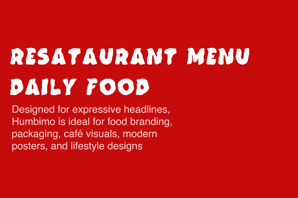 Humbimo -Food & Restaurant Font, a Sans Serif Font by 3ab2ou (Photo 3 of 4)