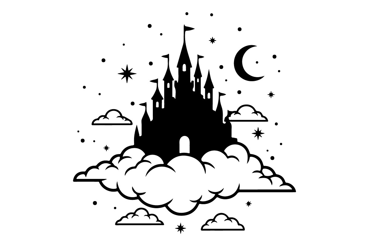 Fantasy Castle Cloud Moon Bundle, an Object Illustration by Gaye Art (Photo 4 of 30)