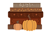 Cozy Autumn Books Vector Clipart Set, a Seasonal Illustration by uStickery (Thumbnail 6 of 8)
