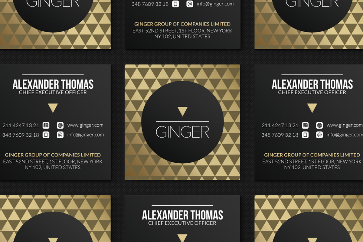 Mini Gold And Black Business Card, a Business Card Template by Marvel (Photo 3 of 6)