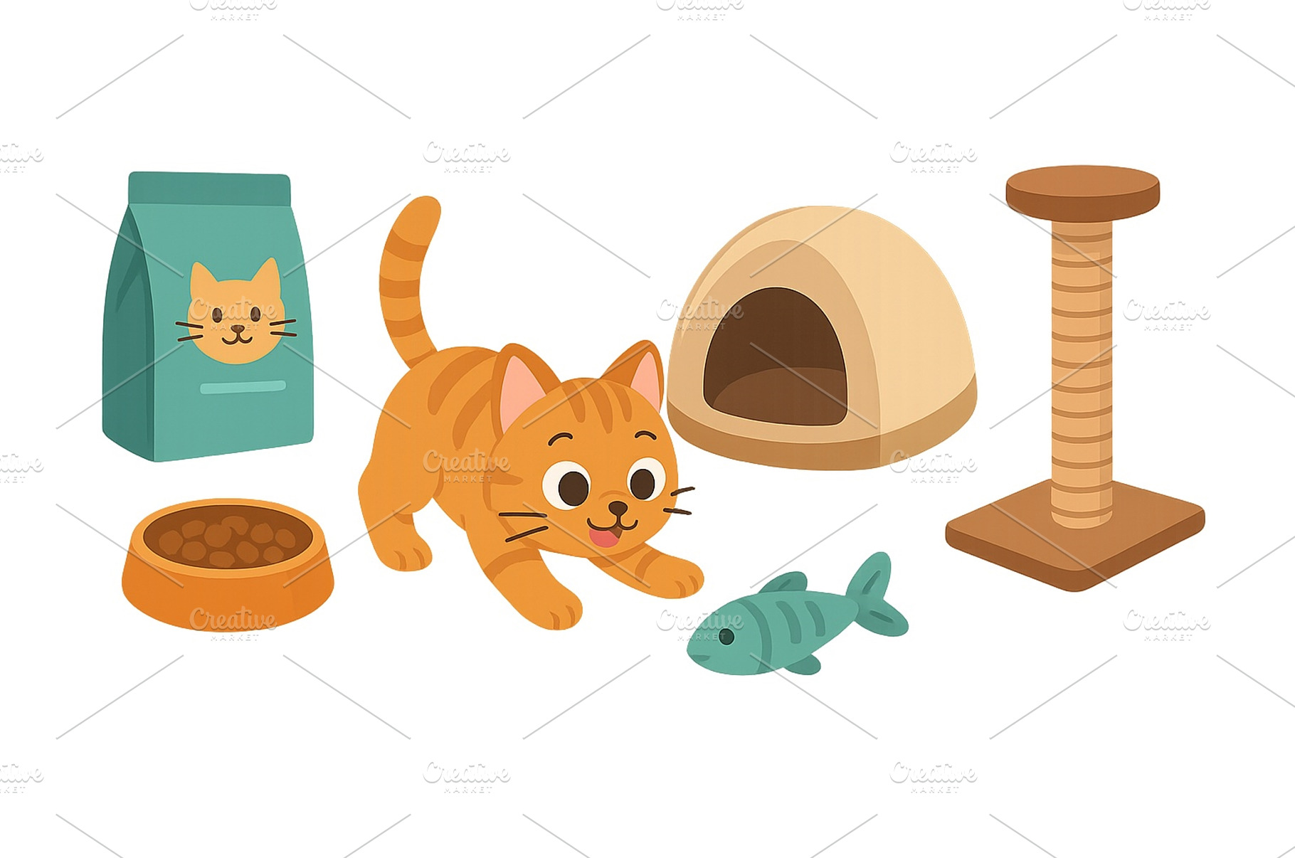 Cute orange tabby cat playing with, an Animal Photo by ZinetroN