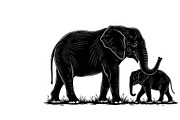 elephant family silhouette design, an Illustration by Amazin_art (Thumbnail 38 of 51)