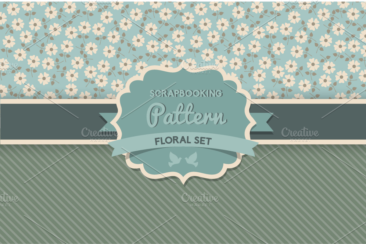 Daisy and stripes pattern