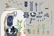 Wizarding Blue House in Christmas, an Illustration by Rachel Art Studio (Thumbnail 3 of 10)