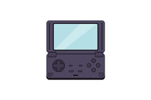 Portable handheld gaming console des, an Illustration by designvectx