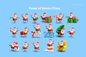 Santa Claus. Christmas Set.