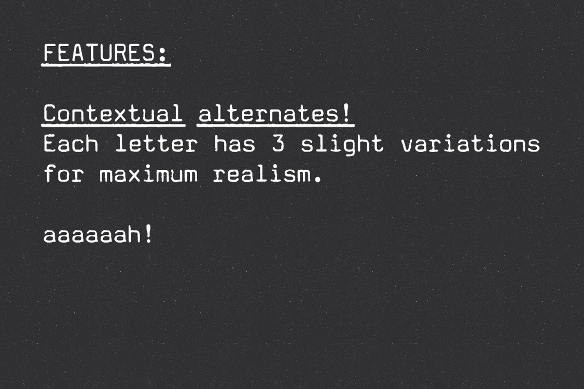Amateur Typewriter monospaced font preview 5