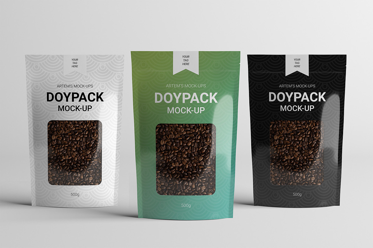 Doypack Pouch Mockup, a Packaging Mockup by AY Mock-Ups