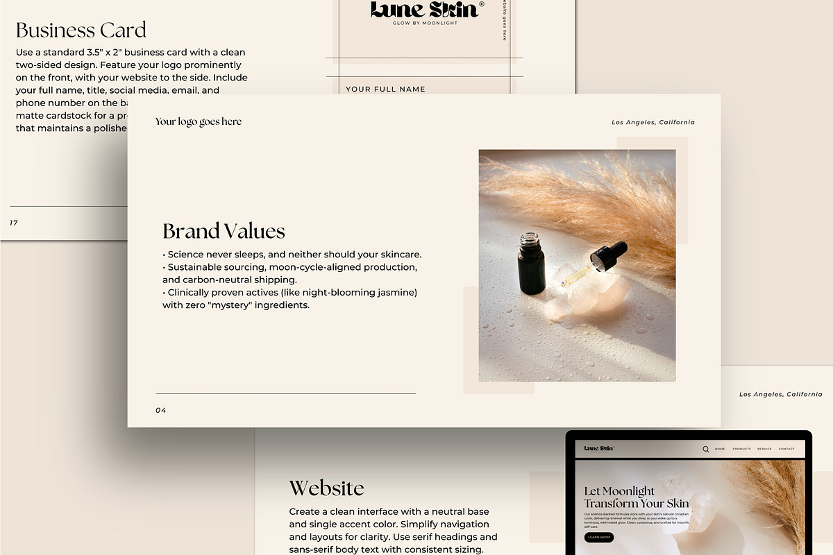 Lune Skin | Brand Guidelines, a Presentation Template by ChicGraphix (Photo 4 of 11)