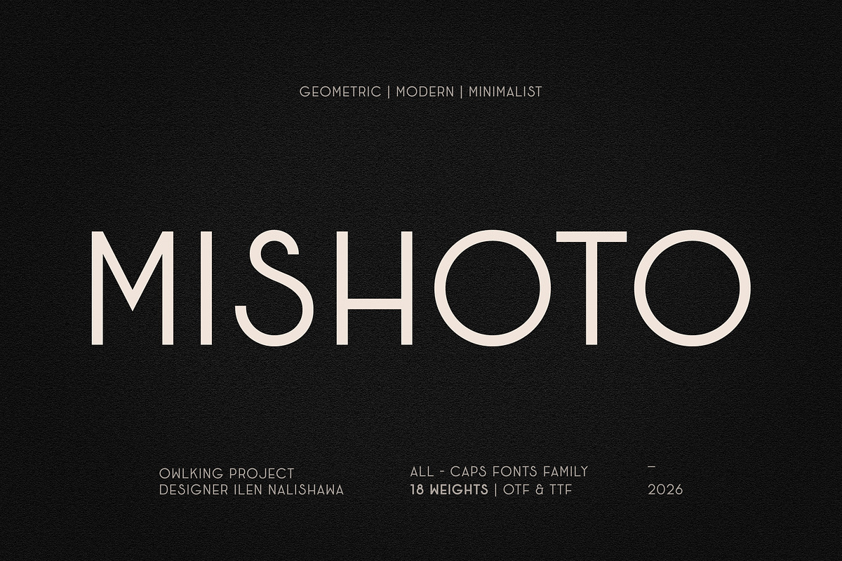 Mishoto, a Sans Serif Font by OWL KING (Photo 1 of 7)