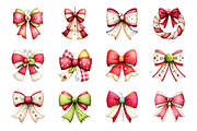 Romantic Christmas Bow Clipart Set, a Seasonal Illustration by Coco Bloom (Thumbnail 2 of 4)