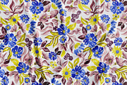 Blue, Yellow, Plum floral pattern, a Pattern Graphic by SirenaArt (Thumbnail 4 of 16)