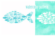 watercolor seamless sea fish, a Pattern Graphic by Vavavka (Thumbnail 4 of 5)