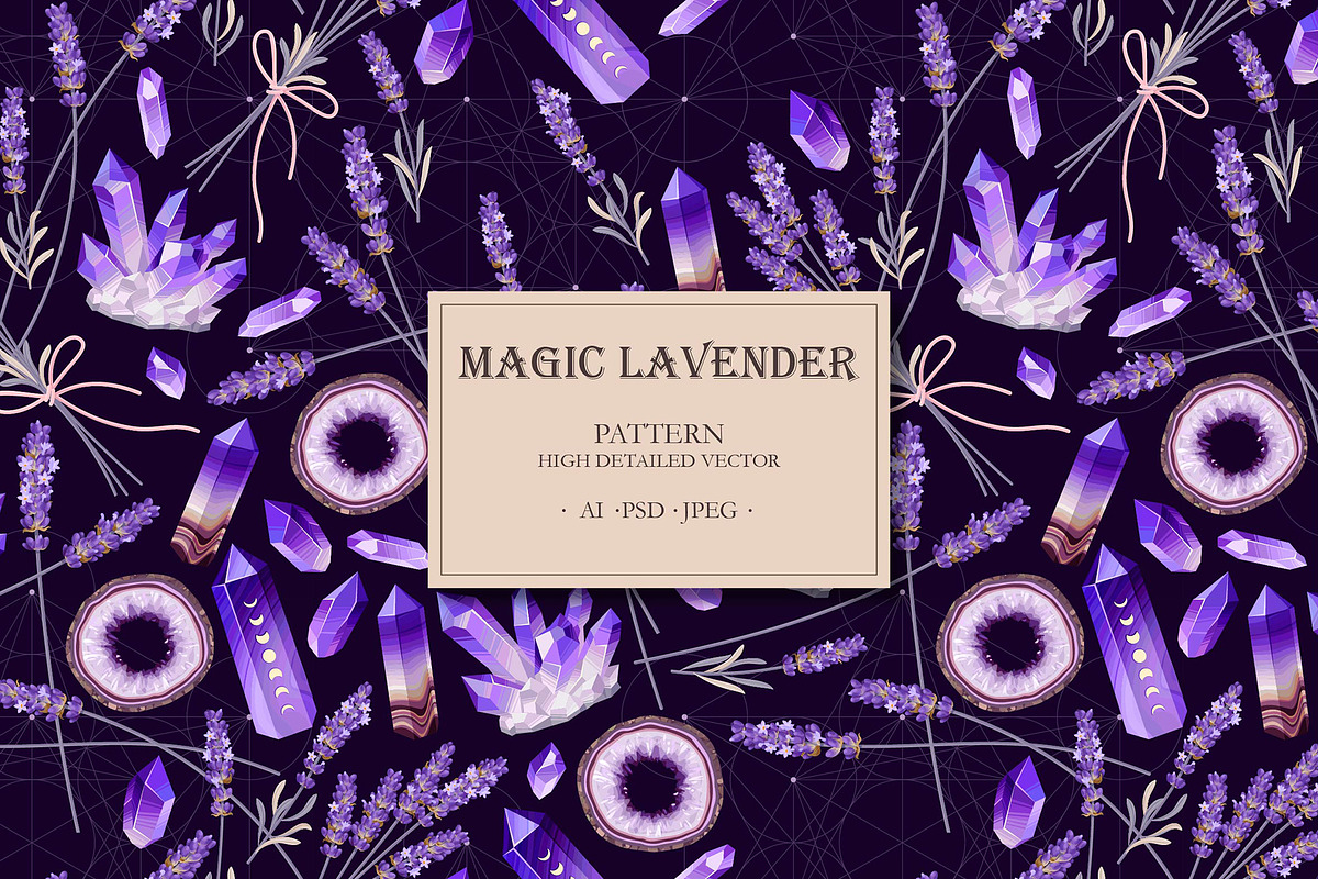 Magic Lavender Pattern, a Pattern Graphic by GreyLilac (Photo 1 of 3)