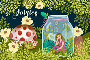 Lovely fairies cliparts, an Illustration by Cute Little Workshop (Thumbnail 2 of 4)
