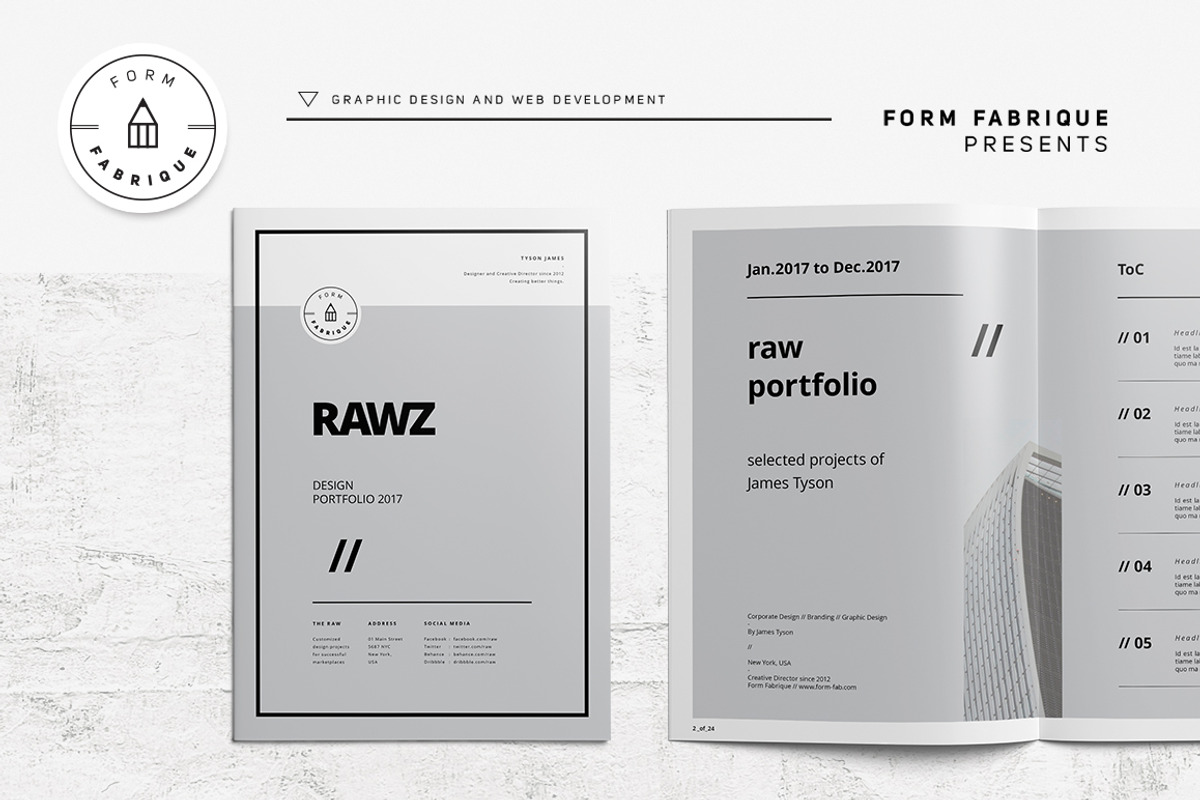 Rawz Portfolio, a Brochure Template by Form Fabrique (Photo 1 of 11)
