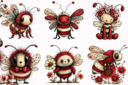 Whimsical Spring Bee Clipart PNG, an Illustration by DreamArtGraphic (Thumbnail 4 of 8)