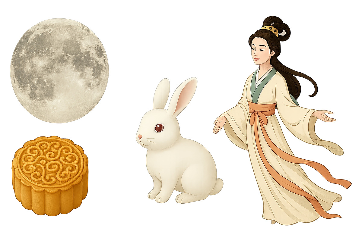 Mid autumn festival illustration wit, an Illustration by Dvoevnore photos