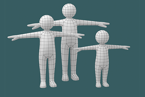 Stickman Kids In T-Pose BUNDLE