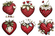 Valentine Strawberry Clipart, an Illustration by Craft Nest (Thumbnail 7 of 8)