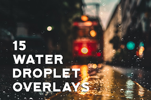 15 Water Droplet Overlays, a Texture Graphic by Surplus Type Co