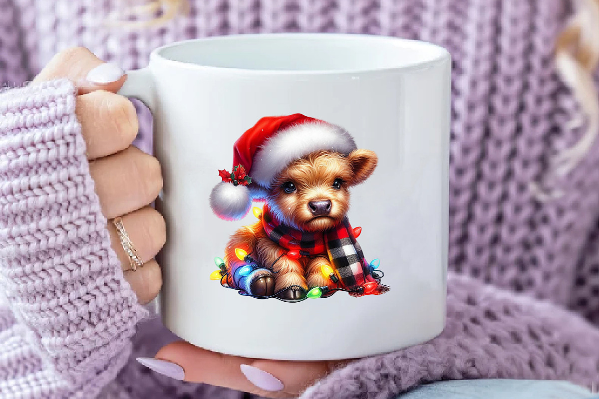 Christmas Lights Highland Cow Png, an Illustration by Daily.Designs (Photo 3 of 5)