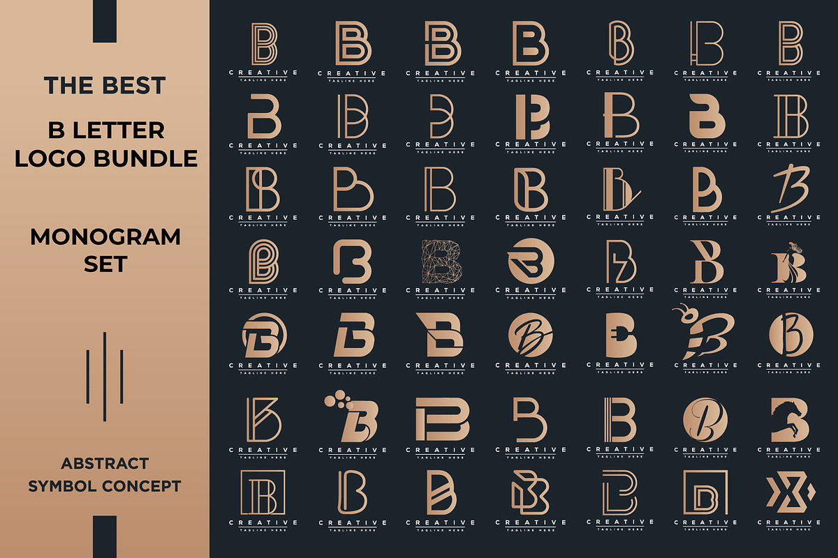 Letter B Logo Bundle Monogram Set, a Branding & Logo Template by Pixel Design (Photo 1 of 6)