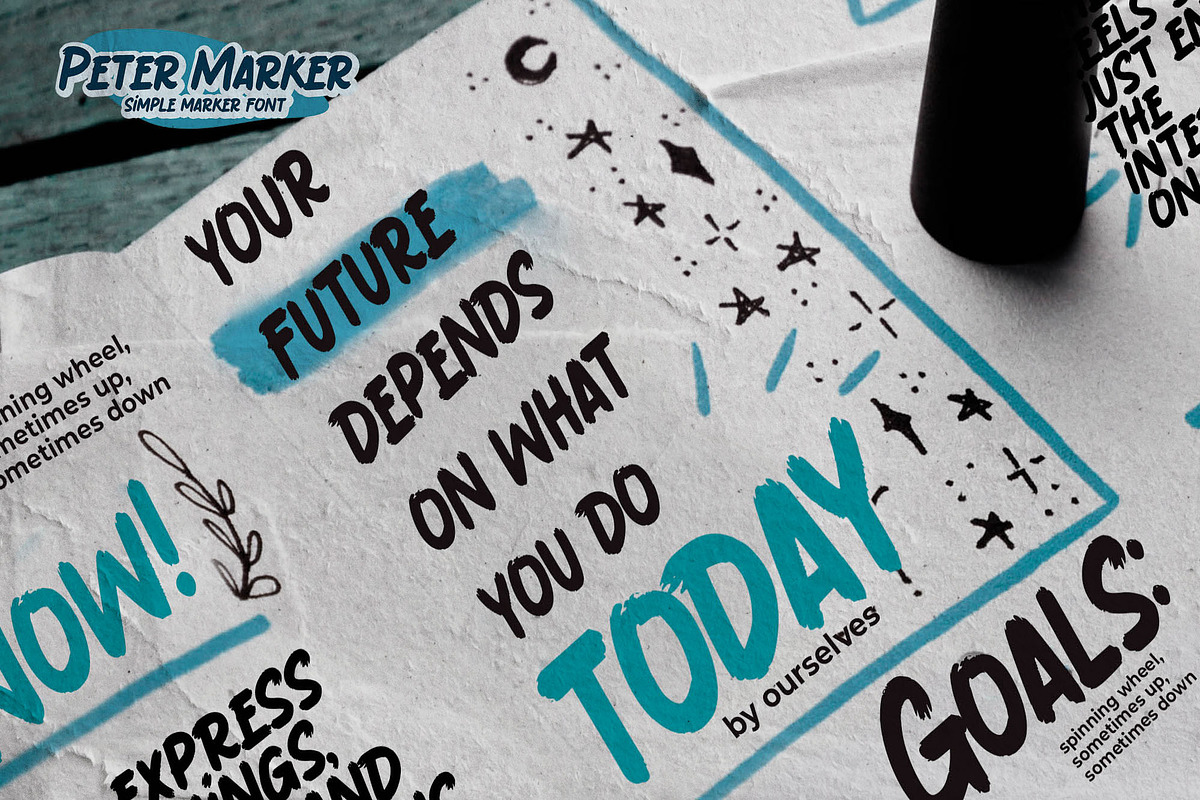Peter Marker - Simple Marker Font, a Font by Gassstype (Photo 3 of 8)