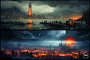 Apocalyptic Metropolis Landscape, a Wallpaper Graphic by Other Side Art (Thumbnail 2 of 5)