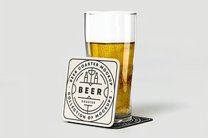 Beer Coaster Mock-up, a Product Mockup by zippypixelstudio