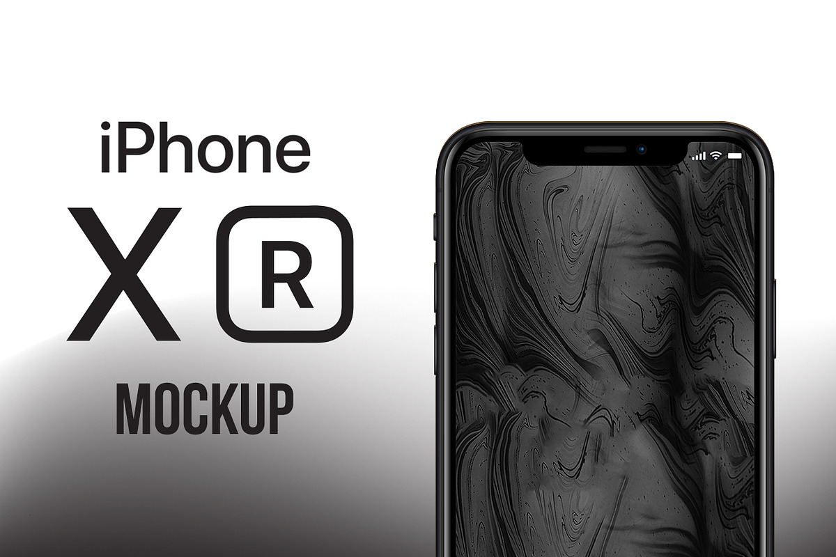 iPhone XR Black Mockup, an iPhone Mockup by Nadasol (Photo 1 of 2)