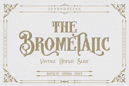 Brometalic - Vintage Display Typefac, a Serif Font by Koplexs Studio