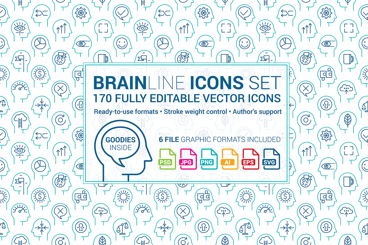150 Human Mind Process Icons set, an Outline Icon by Pingebat (Photo 1 of 3)