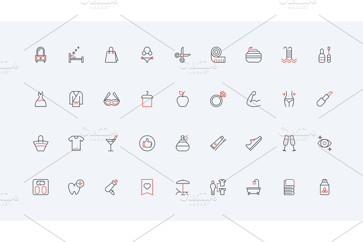 Beauty skin care hygiene icons, an Object Illustration by Lemberg Vector